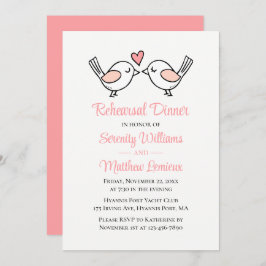 Convite Janto de Ensaio de Casamento de Pássaros Rosa-Rosa