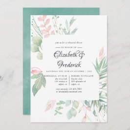 Convite Janto de Ensaio de Casamento de Pastel Blush Green