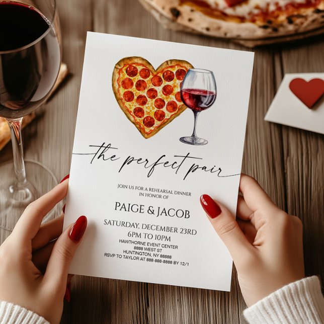 Convite Janto de Ensaio de Casamento de Pizza de Par Perfe (Criador carregado)