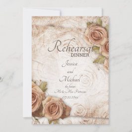 Convite Janto de Ensaio de Casamento de Rosas de cor suave