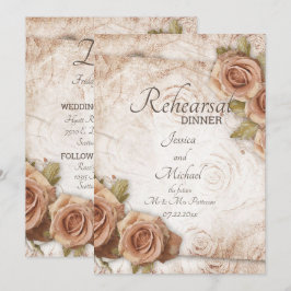 Convite Janto de Ensaio de Casamento de Rosas de cor suave