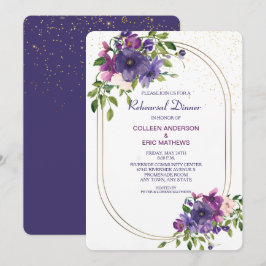 Convite Janto de Ensaio de Casamento de Rosas Violetas Azu