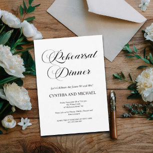 Convite Janto de Ensaio de Casamento de Script Elegante