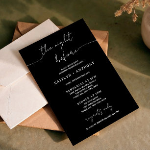 Convite Janto de Ensaio de Casamento de Script Minimalista
