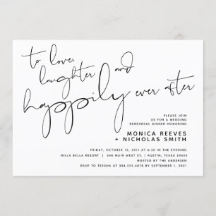 Convite Janto de Ensaio de Casamento de Script Negro Minim