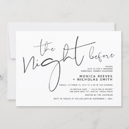 Convite Janto de Ensaio de Casamento de Script Negro Minim