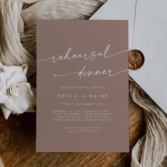 Convite Janto de Ensaio de Casamento de Taupe Neutral Boho (Criador carregado)