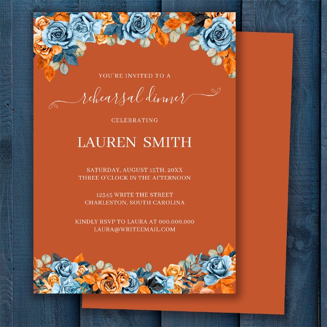 Convite Janto de Ensaio de Casamento de Tema de Queda de P (Criador carregado)