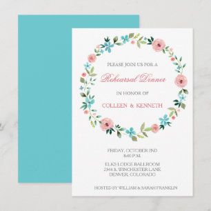 Convite Janto de Ensaio de Casamento de Terra Azul Rosa Az