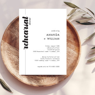 Convite Janto de Ensaio de Casamento de Tipografia Negrito