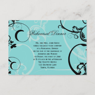 Convite Janto de Ensaio de Casamento de Turquesa Black Swi