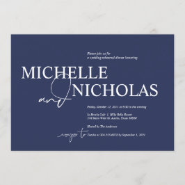 Convite Janto de Ensaio de Casamento do Minimalismo do Mar