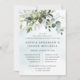 Convite Janto de Ensaio de Casamento Dusty Blue Greenery B