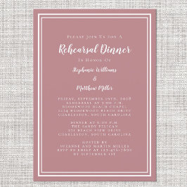 Convite Janto de Ensaio de Casamento Dusty Rosa Simples
