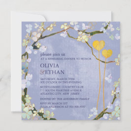 Convite Janto de Ensaio de Casamento Elegante Azul