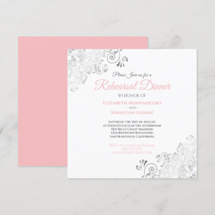 Convite Janto de Ensaio de Casamento Elegante de Rosa e Ci