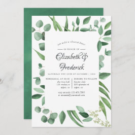 Convite Janto de ensaio de Casamento Eucalyptus Greenery