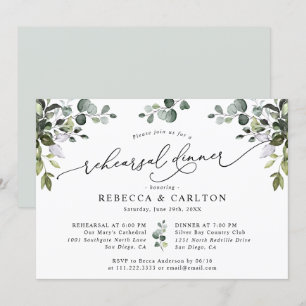 Convite Janto de ensaio de Casamento Eucalyptus Greenery