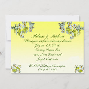 Convite Janto de Ensaio de Casamento Floral Amarelo