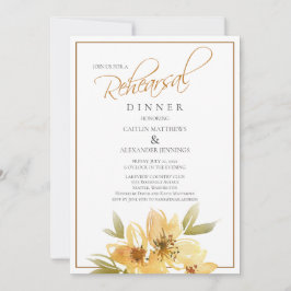 Convite Janto de Ensaio de Casamento Floral Amarelo de Aqu