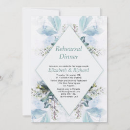 Convite Janto de Ensaio de Casamento Floral Azul Vintage D