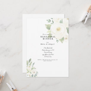 Convite Janto de Ensaio de Casamento Floral Branco