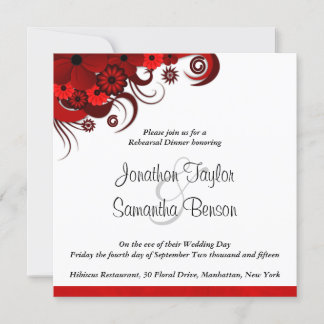 Convite Janto de Ensaio de Casamento Floral Branco e Verme