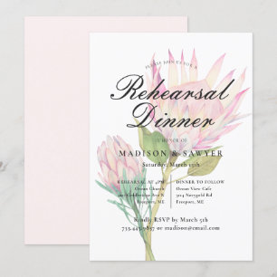 Convite Janto de Ensaio de Casamento Floral com Protea Ros