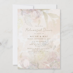 Convite Janto de Ensaio de Casamento Floral de Blush Elega