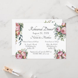 Convite Janto de Ensaio de Casamento Floral de Elegant Peo