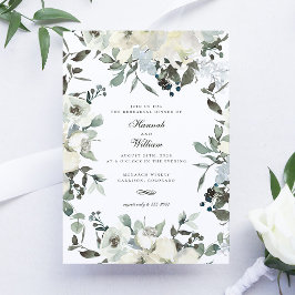 Convite Janto de Ensaio de Casamento Floral de Ivory Water