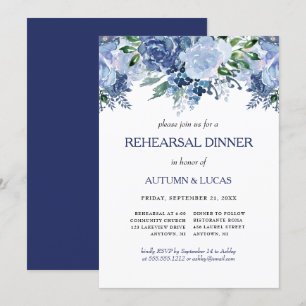 Convite Janto de Ensaio de Casamento Floral de marinho Dus