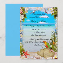 Convite Janto de Ensaio de Casamento Floral de Praia Tropi