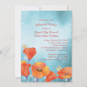 Convite Janto de Ensaio de Casamento Floral de Red Poppy