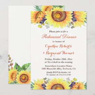Convite Janto de Ensaio de Casamento Floral dos Girassóis