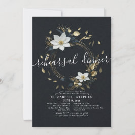 Convite Janto de Ensaio de Casamento Floral Dourado Branco