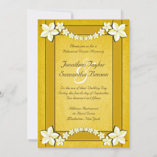 Convite Janto de Ensaio de Casamento Floral Dourado Rústi