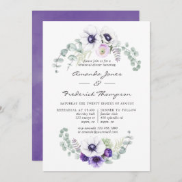 Convite Janto de Ensaio de Casamento Floral Dusty Violet