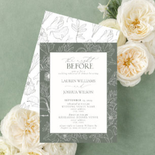 Convite Janto de Ensaio de Casamento Floral Elegant Sage G