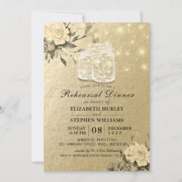 Convite Janto de ensaio de casamento Floral Mason Jar Ligh