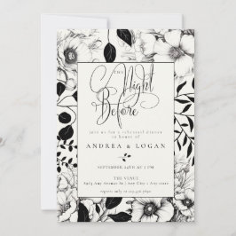 Convite Janto de Ensaio de Casamento Floral Negro
