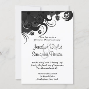 Convite Janto de Ensaio de Casamento Floral Negro Convida