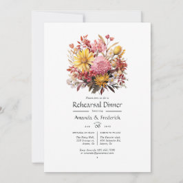 Convite Janto de Ensaio de Casamento Floral, Rosa e Amarel
