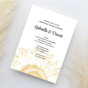 Convite Janto de Ensaio de Casamento Gráfico de Girassol