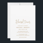 Convite Janto de Ensaio de Casamento Moderno Dourado Minim<br><div class="desc">Um convite para janto de ensaio em ouro falso moderno,  com um simples design com o título do evento numa tipografia de escrita elegante e os detalhes do seu evento numa letra de sans serif minimalista. Este convite de janto de ensaio chic funciona bem com qualquer estilo de casamento.</div>