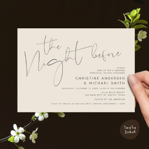 Convite Janto de ensaio de casamento moderno, na noite ant