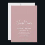 Convite Janto de Ensaio de Casamento Moderno Rosa Minimali<br><div class="desc">Um convite para jantas moderno e empoeirado,  cor-de-rosa,  com um design simples título de evento em uma tipografia elegante e detalhes de seu evento em uma fonte minimalista sans serif. Este convite de janto de ensaio chic funciona bem com qualquer estilo de casamento.</div>