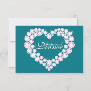 Convite Janto de ensaio de casamento mono-coração de Diamo