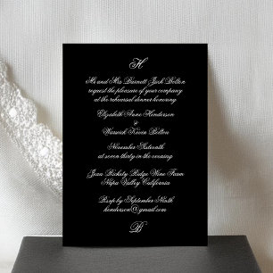 Convite Janto de ensaio de Casamento Negro do Monograma Fo