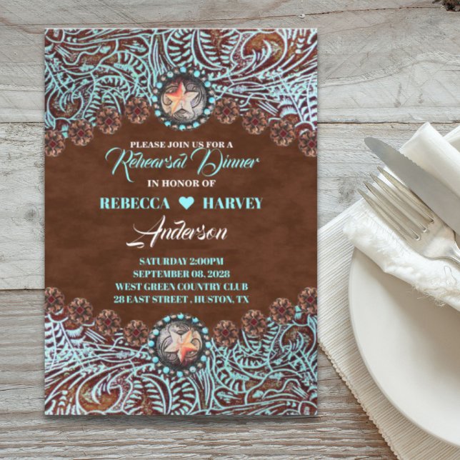 Convite janto de ensaio de casamento ocidental do cowboy c (cowboy country western wedding rehearsal dinner invitation)